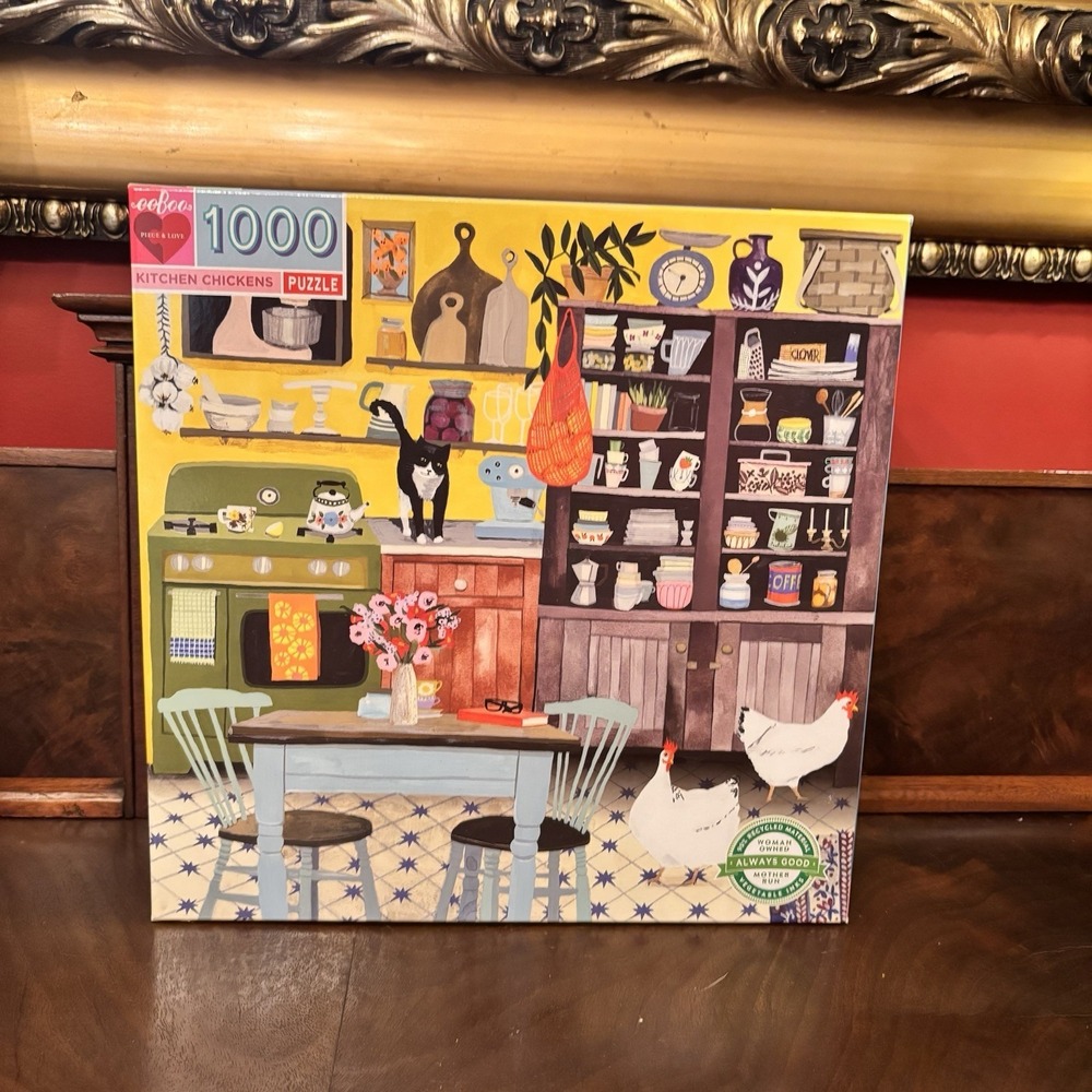 eeBoo Kitchen Chickens 1000 Piece Puzzle New Sealed‎ Cat Hen Farmhouse Kitchen